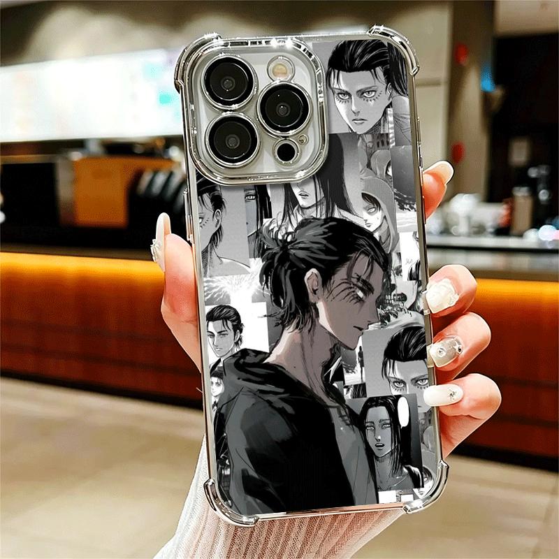 A-Attack On T-Titan Anime Weiche Handyhülle Für iPhone 15 16 17 Air 14 Pro Max 16E Plus 13 12 Mini Galvanisiert Anti-Fall Fundas
