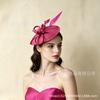 Chapeau haut de forme en fil de chanvre européen et américain, coiffe à plumes, mariage nuptial, festival de courses hippiques, thé dansant, dîner, accessoires de cheveux rétro