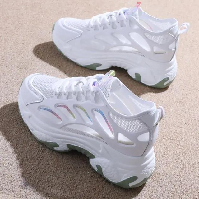 Fashion Fashion 2025 High On Platform Lace Up Women's Shoes Comfortable and Elegant Aesthetic Offer Designer Luxury Ladies Footwear Sale