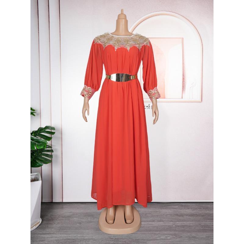 

Плюс Размер Женщин Новая Мода Однотонный Пояс Длинная Юбка Платье 2XL оранжевый