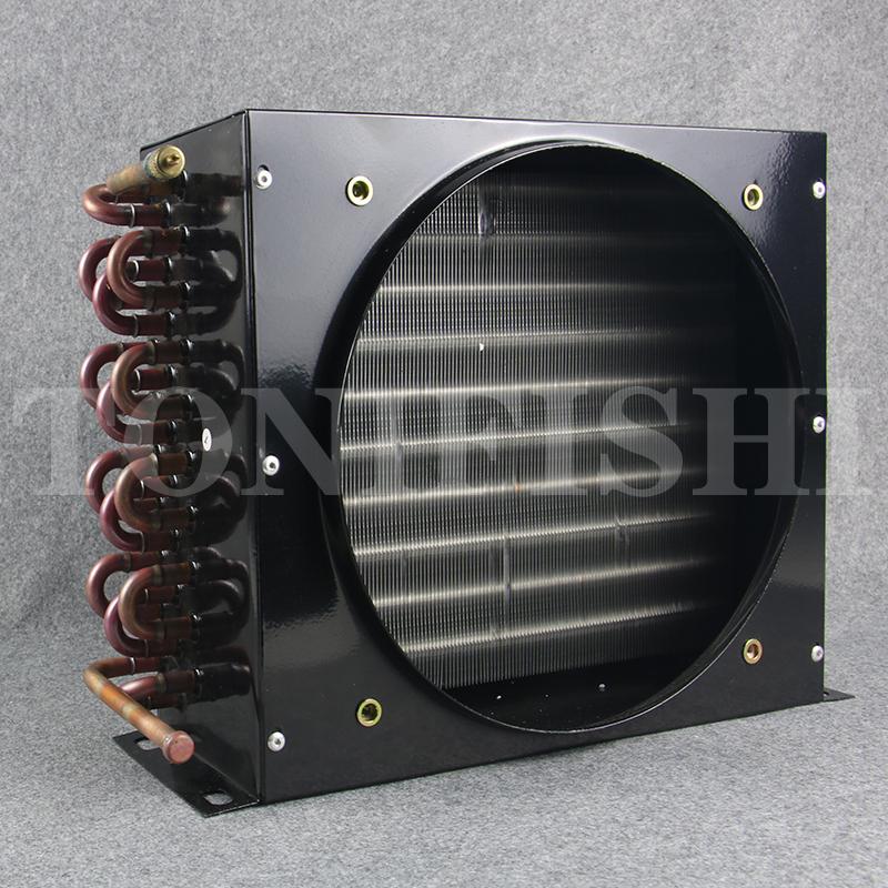 1/4P 3/8P Condenser Air Cold Water Cooling Radiator Copper Tube Aluminum Fin Heat Exchanger 2*8*250
