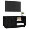Vidaxl Szafka Pod Tv, Czarna, 80X35X40,5 Cm, Lite Drewno Sosnowe