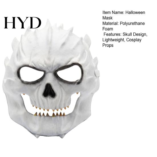 Horror Skull Mask Halloween Foam Mask, Creepy Full Face Prop Masquerade for Adult, Cosplay Costume Party Accessories Spooky