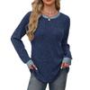 T-shirt da Donna Autunno Inverno Girocollo Patchwork Manica Lunga Top