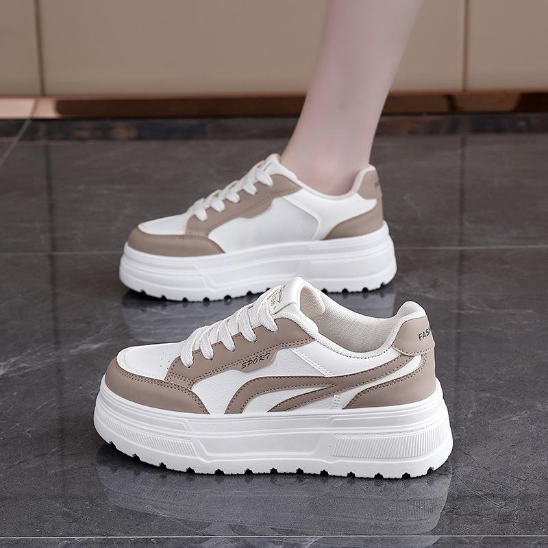 Height-increasing Women's Autumn New Thick-soled Lace-up Muffin Casual Sports Shoes Student Versatile Board Shoes