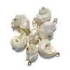1Pc Natural Conch Shell Pendant Inlaid Stone Golden Plated Loop Charm for DIY Necklace Jewelry Making Supplies