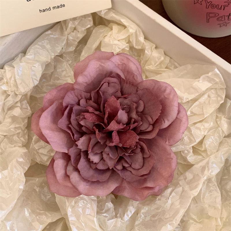 French Retro Peony Hair Clip Romantic Flowers Side Clip Duckbill Clip Hair Pin Woman Headwear Barrette Bridal Headdress