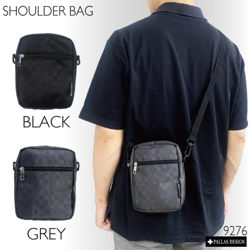 Mini Vertical Shoulder Bag with Multiple A5 and Gusseted Stylish Black Checkered Features a wallet gadget and slim Ideal for and everyday Men's