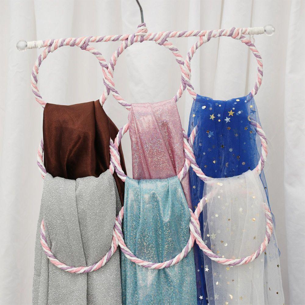 1Pcs Foldable Scarf Hanger 6/9/12/16/20/28 Ring Tie Belt Hook Organizer  Wardrobe Storage Holder