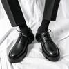 Sur-chaussures mocassins, petites chaussures en cuir, chaussures en cuir brillantes rehaussées à semelles épaisses style britannique, chaussures décontractées