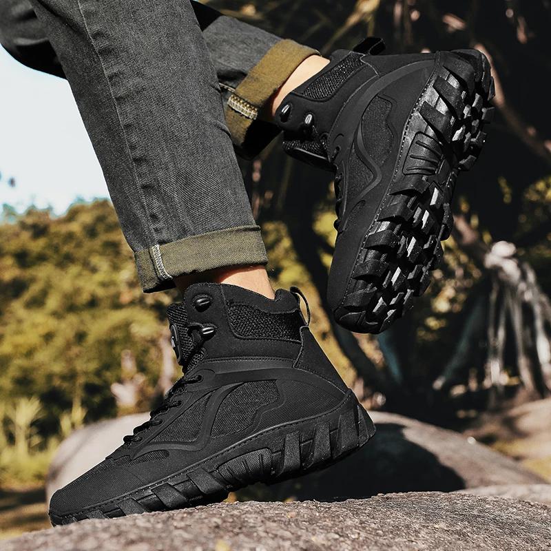Fashion New Men's Tooling Boots Desert Autumn Winter Casual Shoe for Men Personality Mountaineering Hard-wearing Outdoor Mans Footwear