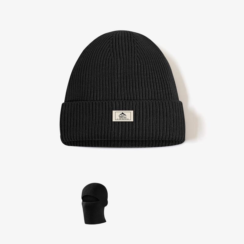 Knitted Hat Winter Cotton Thickened Cold Outdoor Cycling Warm Cap Mask 2 In 1 Full Face Protection Cap Earmuffs Balaclava Hat