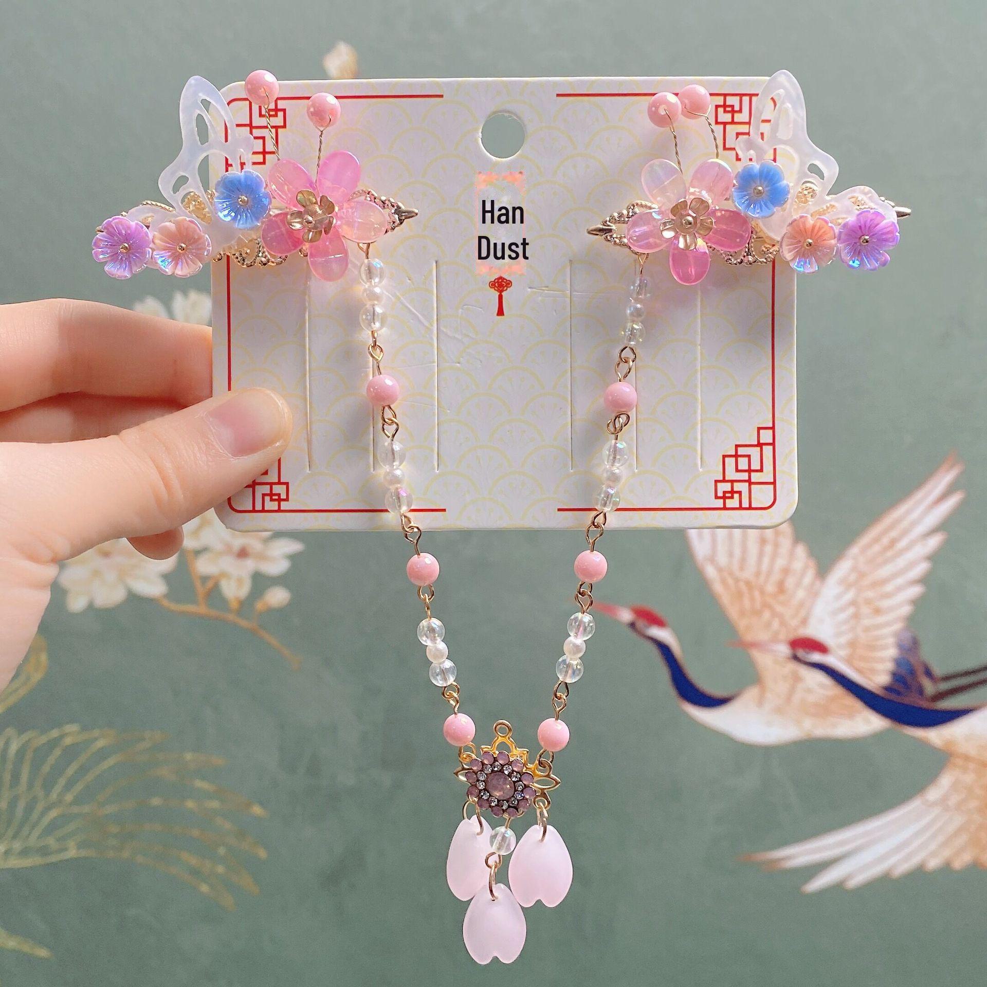 

Детские аксессуары для волос в старинном стиле Hanchen: Заколка для волос с кисточкой и цепочкой на лбу