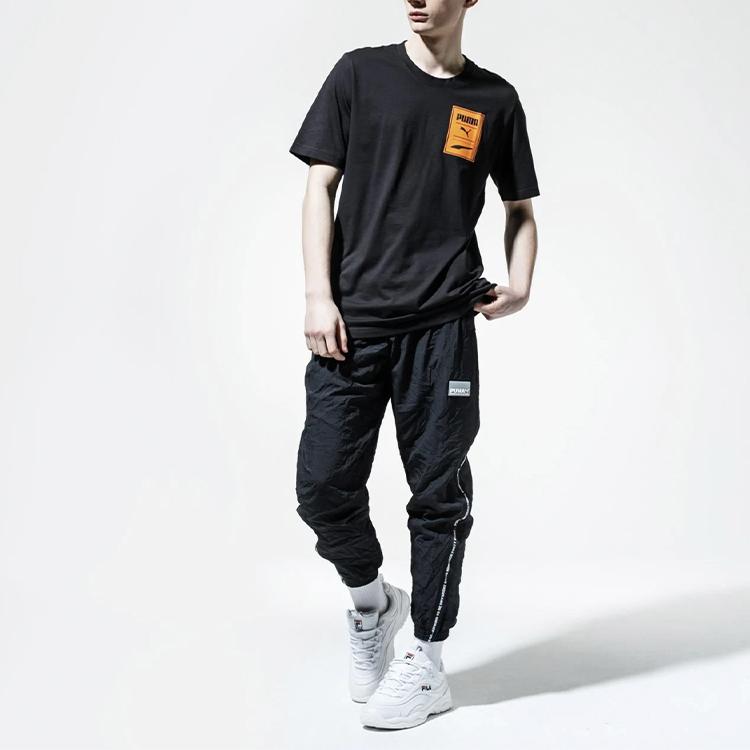 Puma Printed Logo Short Sleeve T-Shirt Men Tops Black 598939-01