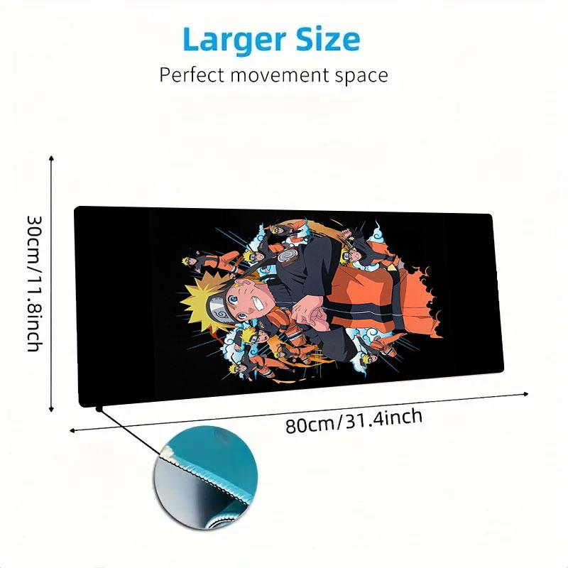 Naruto Uzumaki Mouse Pad, Large Gaming Desk Mat, Non-slip XXL Mousepad for Laptop & Tablet, Mini PC Playmat with Stitched Edges