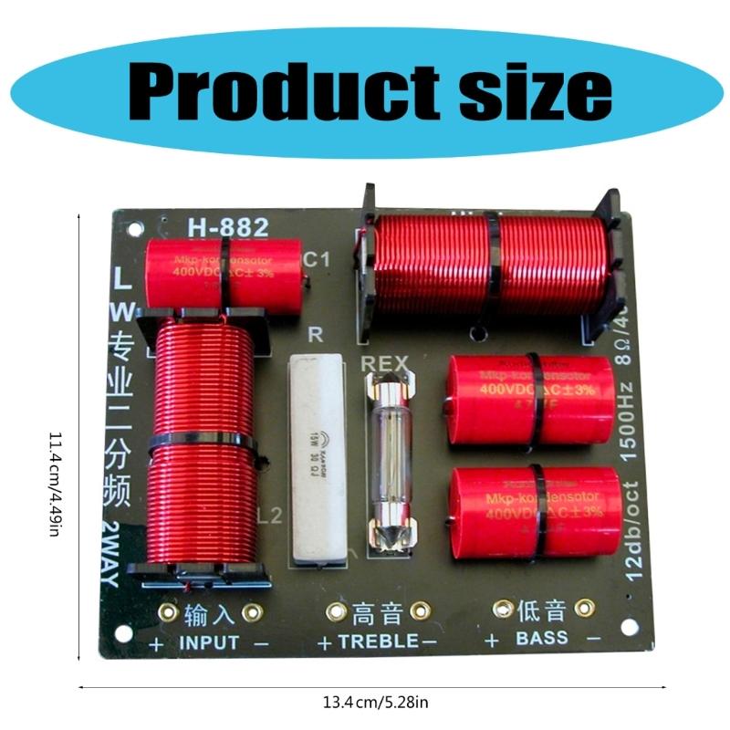 Professional Auditory Crossover Circuit, 8Ohm 400W 2 Way Speaker Divider with Over Current Protections