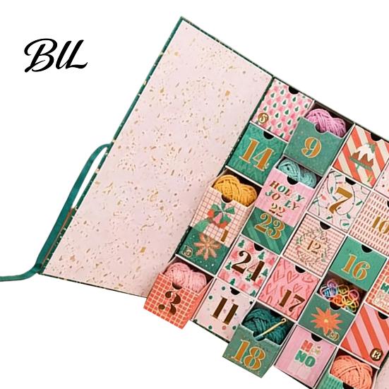 Häkel-Adventskalender 25 Tage 2026, Anfängerfreundliche Weihnachts-Countdown-Box mit Garnen Werkzeugen, DIY Bastelgeschenke für Strickliebhaber, Häkler