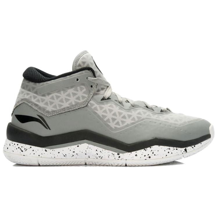 Li Ning Wow 3 Trendy Shock Absorbing Non-Slip Mid-Top Basketball Shoes Unisex Sneaker Gray Black ABAK031-1
