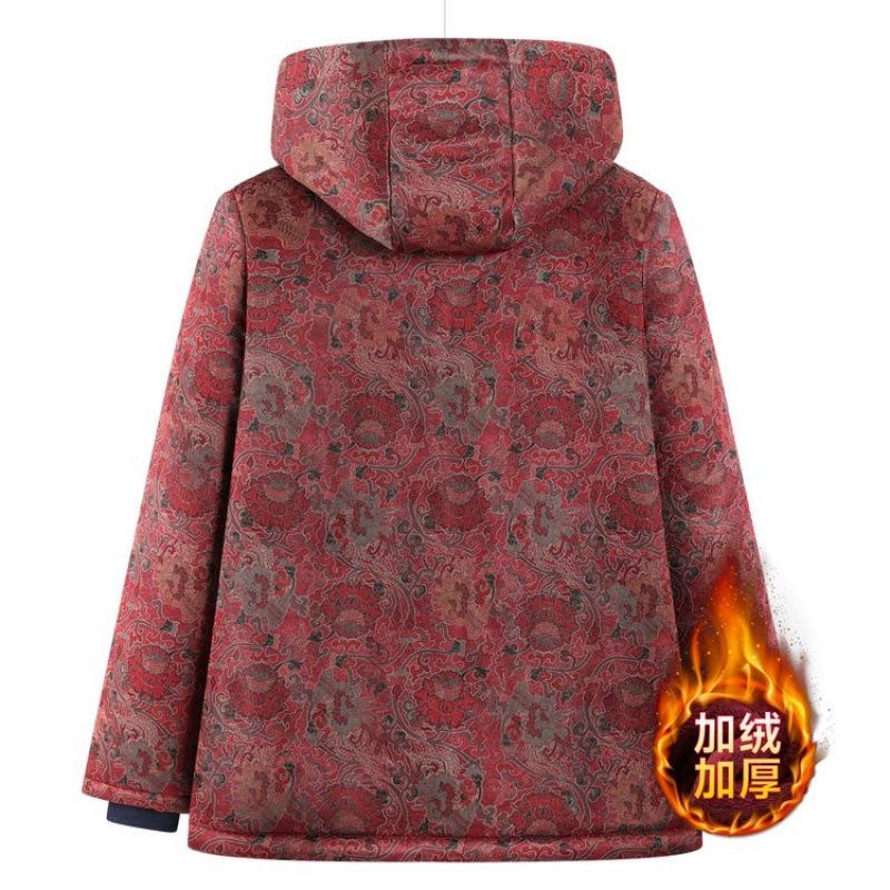 Winter Padded Jacket Hooded Padded Jacket Women's Jacket Piled and Thickened Old Lady Winter Padded Jacket