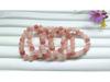 Golden Silk Jade Peach Blossom Bracelet - Simple Style Cherry Blossom Pink Beaded Accessory for Live Broadcast