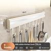 Aluminum Alloy Kitchen Wall Mount Rack With Hooks For Utensils And Cookware Storage