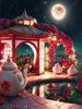 5D DIY diamantové vyšívání Dream Konvička Růže Krajina Dům Diamantová mozaika Vyšívací sady křížového stehu Domácí nástěnný dekor S467