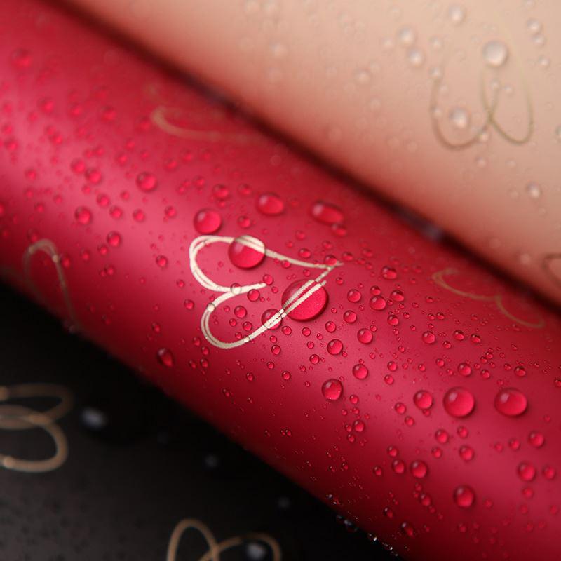 Çiçekçiler İçin Su Geçirmez Cynthia Kalp Yaka Baskılı Taze Çiçek Buketi Ambalaj Kağıdı