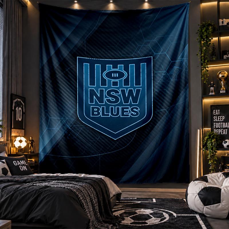 Wall Hanging Tapestry NSW Blues Print Cloth for Living Room Bedroom Home Decor