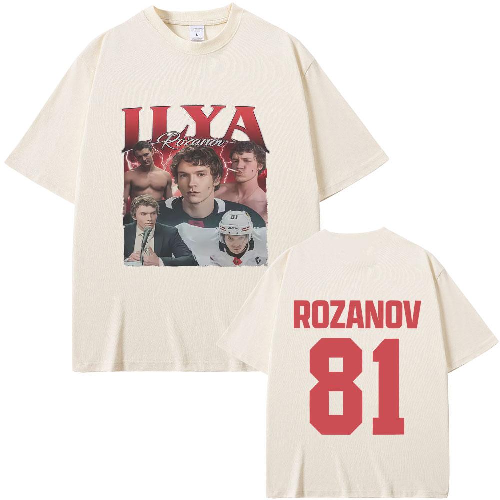 Heated Rivalry Ilya Rozanov Hollanov 81 Tshirt Mens Womens Casual Oversized Streetwear Unisex Fashion Vintage Short Sleeve