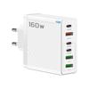 160W Multi-Port Fast Charger: 3 USB + 3 Type-C, EU/UK Plug, Compatible with Apple, Huawei, Xiaomi