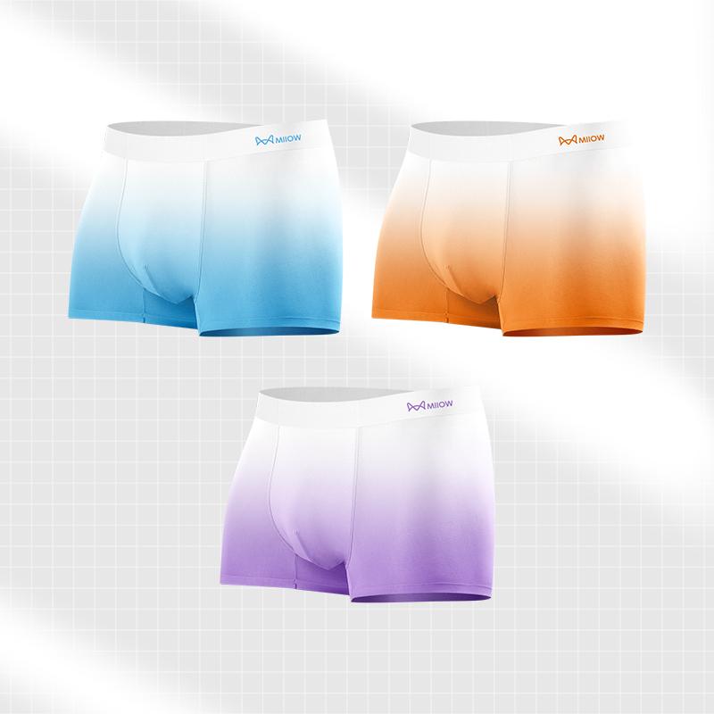 

Чоловіча нижня білизна MiiOW 3pcs Ice Silk AAA Antibacterial Mulberry Silk Crotch Summer Sexy Seamless Boxing Shorts L-5XL XXXXL