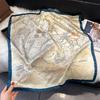 70x70cm Lightweight Silk-Look Square Scarf Women French Chic Hair Band Office Accessory Viscose 96%