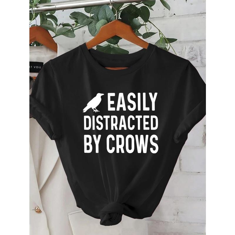 

Women S Graphic Tee - Casual Short Sleeve Crew Neck, Machine Washable, Perfect for Spring & Summer Outfits, Spring Fashion Top 4XL чорний