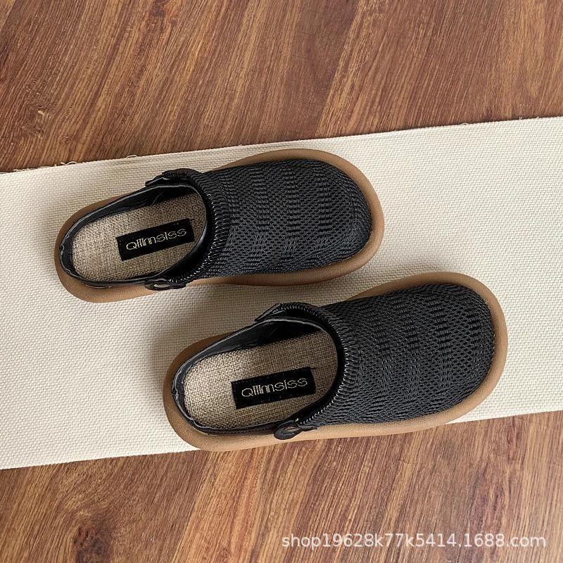 Fashion Women's Shoes Summer Breathable Casual Sandals Fashion Baotou Half Slippers for Women Mesh Sandals Flat Sandals Sandalias Mujer