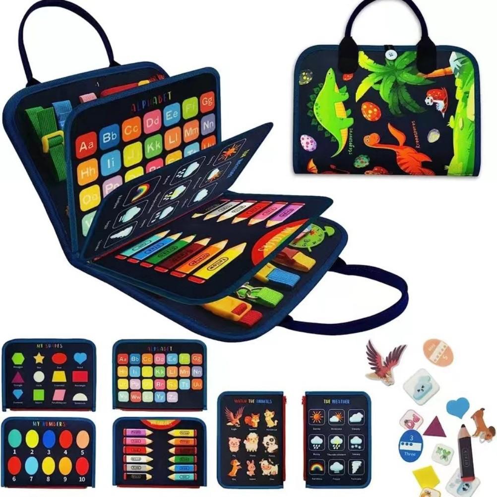 Montessori Early Childhood Educational Felt Learning Board: Teaches Dressing and Shoelace Tying.