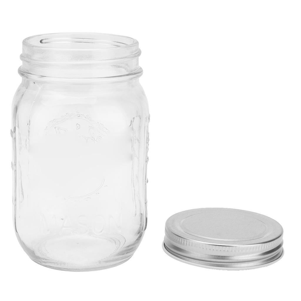 500ml Food Storage Jar Clear Glass Canning Jar with Sealed Lid for Honey Jam Dry Food