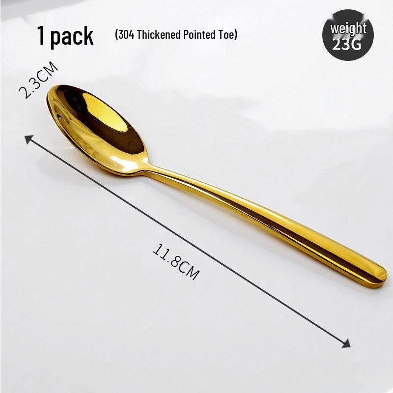 304 Stainless Steel Long Handle Coffee & Dessert Spoon, Ceramic Small Soup & Stirring Spoon for Fruit & Yogurt