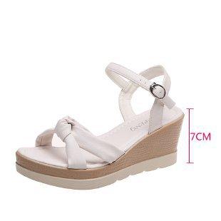 Wedge Sandals Women's Platform One Line Buckle Foreign Trade Large Size Platform Korean Peep Toe Summer Sandals