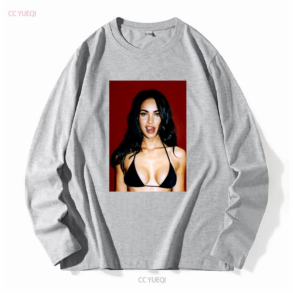 Megan Fox T Shirt Long or Short Sleeves Vintage Washed Casual Graphic Top For Everyday Wear Versatile Stylish Streetwear Homme