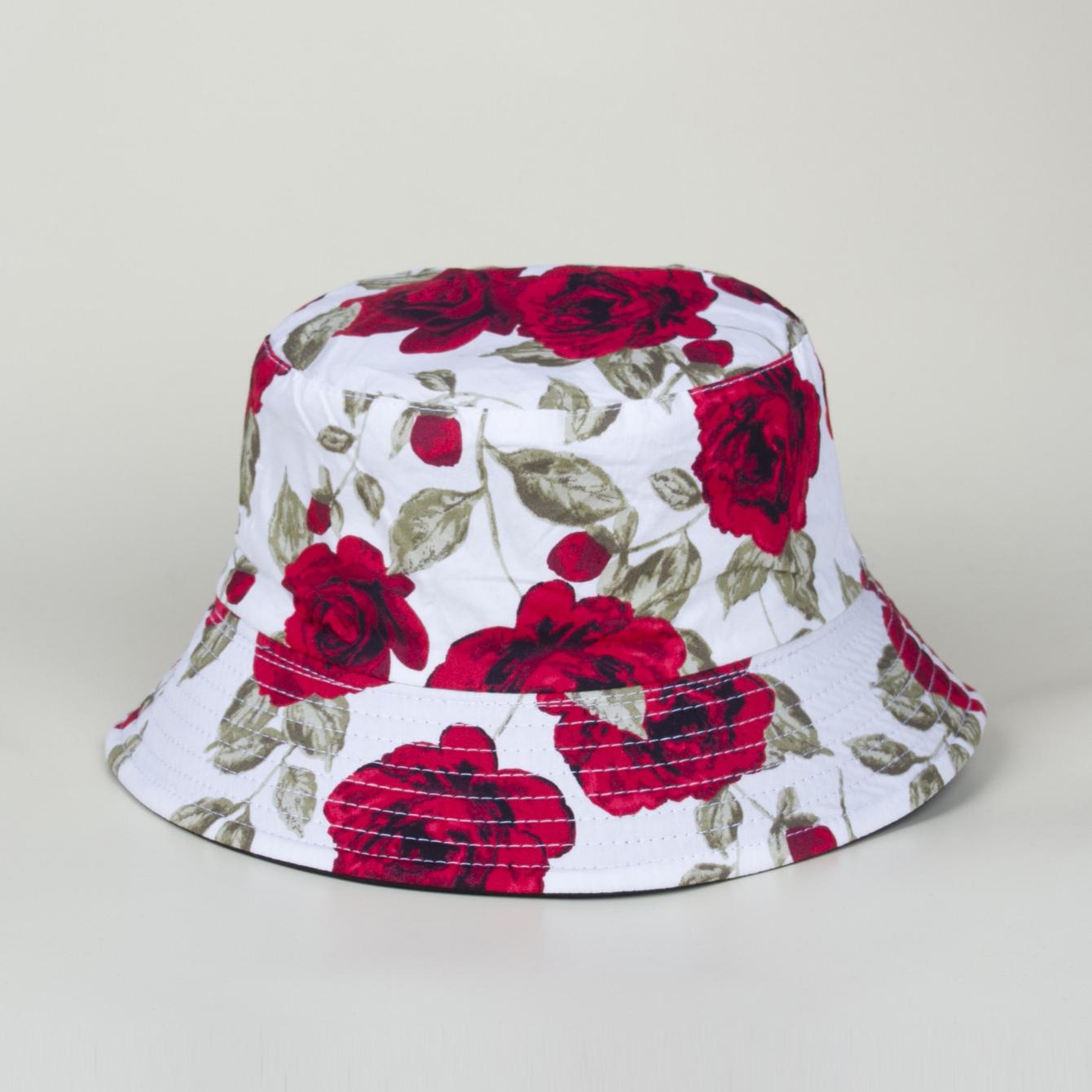 

Vintage Rose Fisherman Hat Fashion Art visor hat Travel print flowerpot hat Ladies elegant intellectual wind hat One Size белый