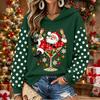 Women's Christmas Print Long Sleeve Top, Casual Comfortable Winter Shirt for Everyday Wear