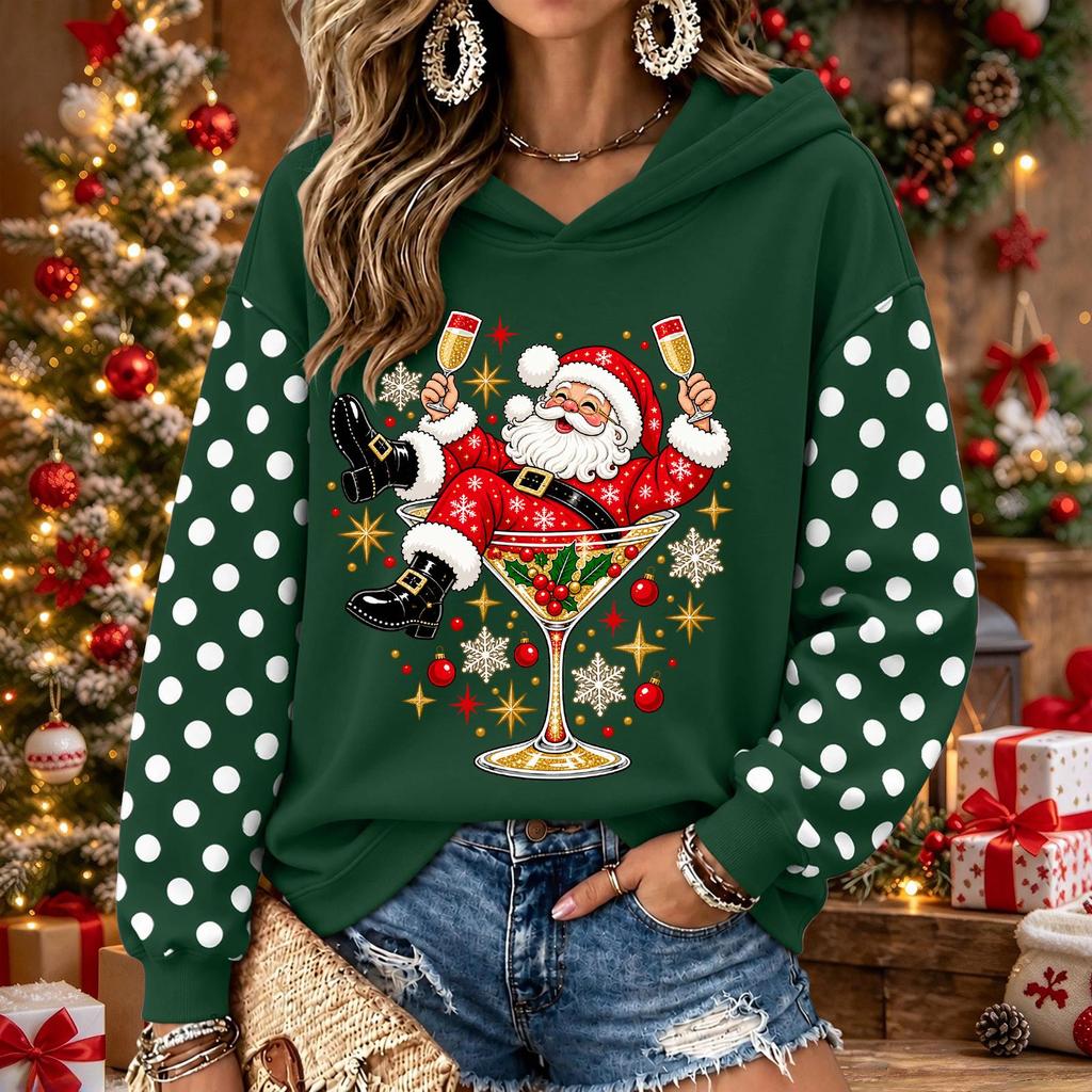 Women's Christmas Print Long Sleeve Top, Casual Comfortable Winter Shirt for Everyday Wear