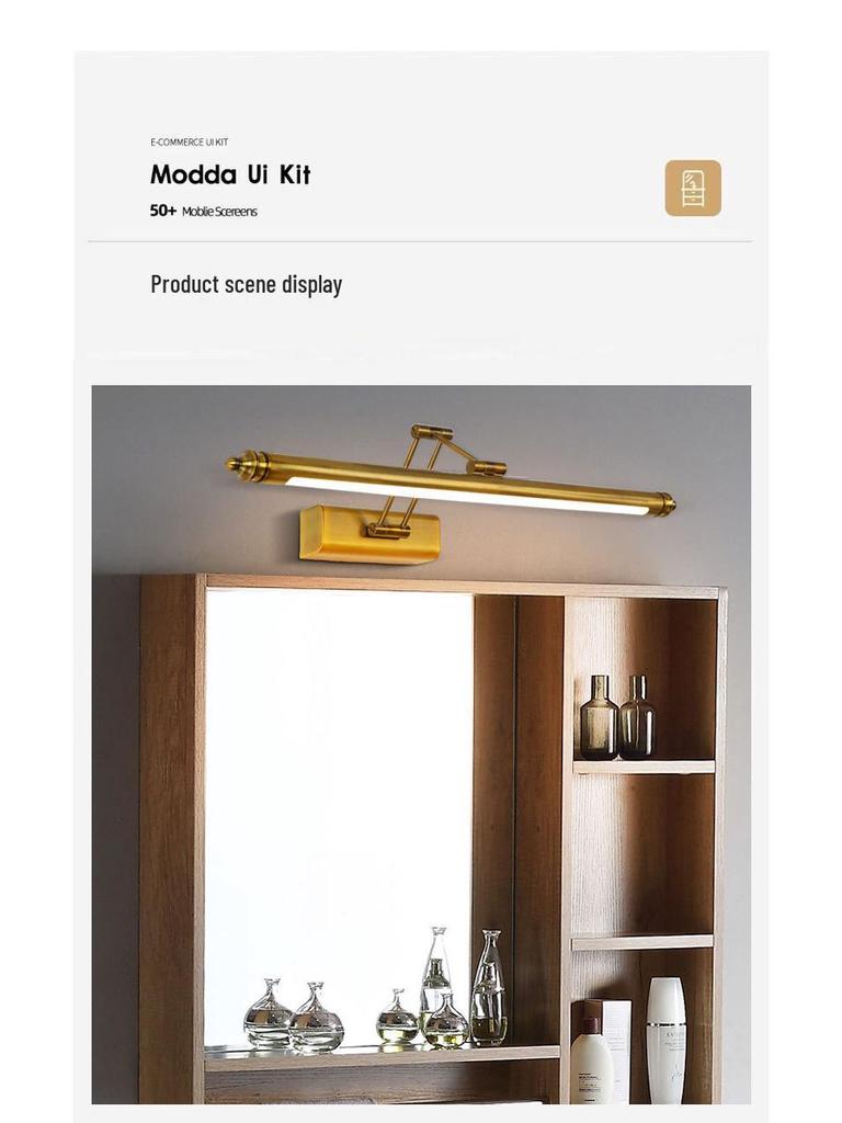 Custom LED Vanity Light: Minimalist Folding Mirror Cabinet & Bedside Wall Light in Stainless Steel, US Standard.