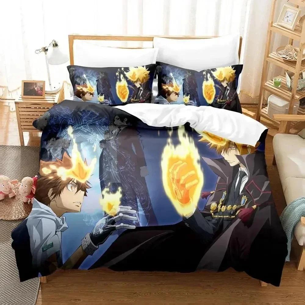 New Anime Hitman Reborn Bedding Set For Bedroom Soft Modern Bedspreads Comefortable Kids Duvet Cover Quilt Cover And Pillowcase