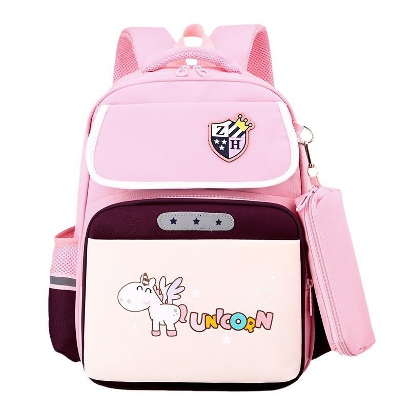 Cute And Simple Nylon School Backpack For Boys And Girls With Ergonomic Design