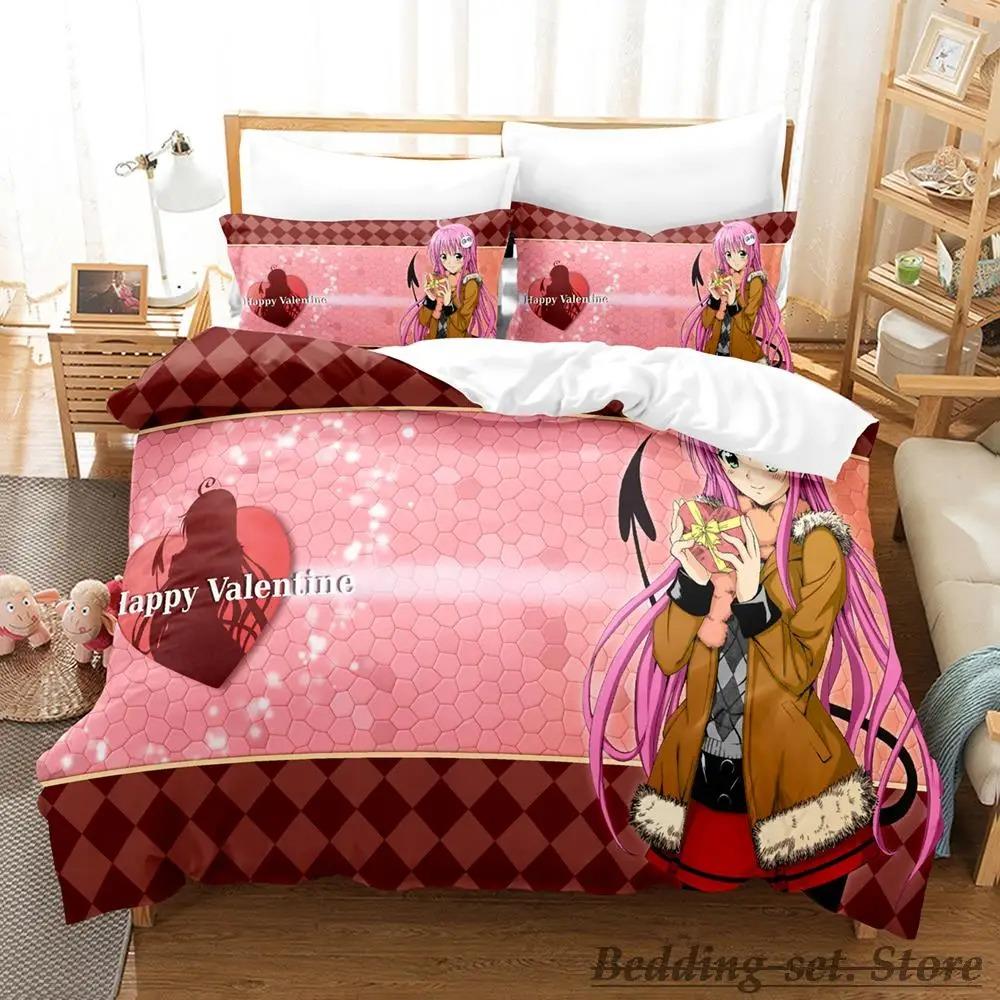 Comfortable Anime Print Bedding Set With Duvet Cover And Pillowcases Single Twin Full Queen King Sizes For Adults And Kids