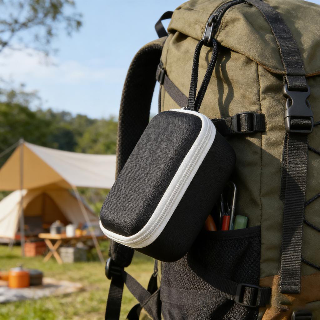 Beschermende Opbergkoffer Geschikt voor JBL GO5 BT Speaker Accessoires Dubbele Rits met Lanyard en Karabijnhaak Krasbestendig