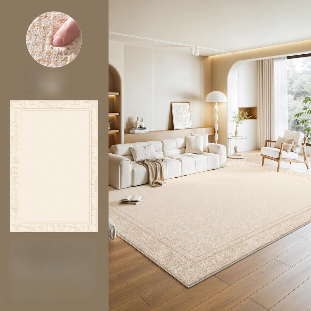 Cream Style Living Room Decoration Large Carpet Thicken Plush Study Rug Minimalist Rugs for Bedroom Fluffy Soft Lounge Floor Mat