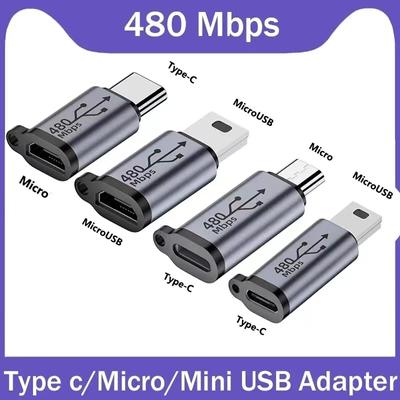Micro USB טעינת מתאם העברת נתונים תאורה טלפון מתג ל-iphone Type-C תואם למתאם סלולרי USB C Plugs Transfer Converte
