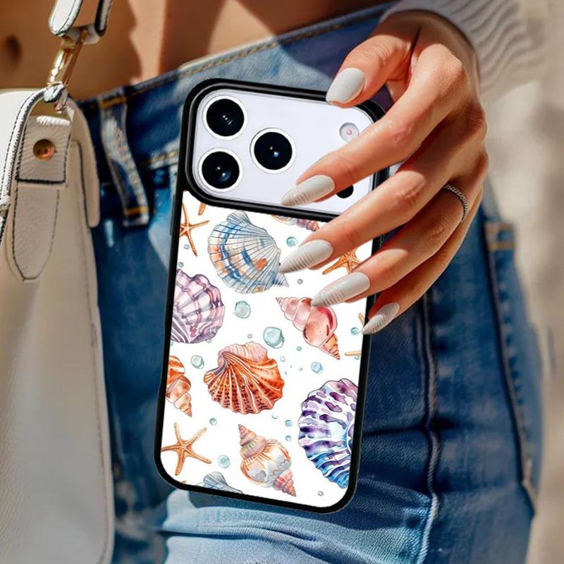 Sea Shells Phone Case For iPhone 17 Air 14 15 13 12 Max Cover For Apple 16e 11 Pro Max Plus Coque